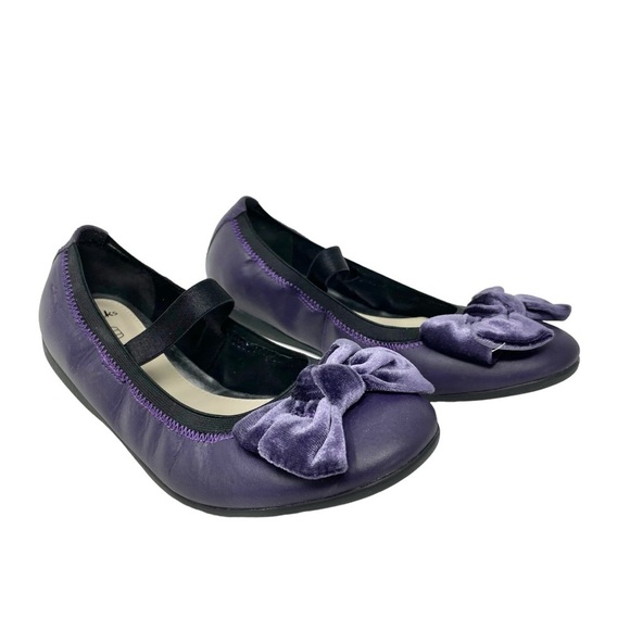 Clarks Purple Leather Ballet Bow Mary Jane Flats Size UK 4/ EU 36/ US 5.5 - Picture 3 of 11